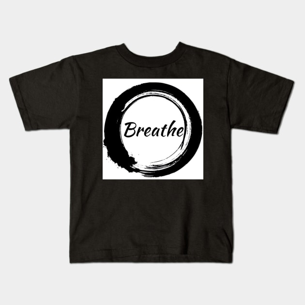 Enso Breathe Kids T-Shirt by TheMonkeyKingArts